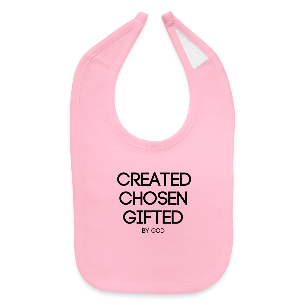 Created Baby Bib - light pink