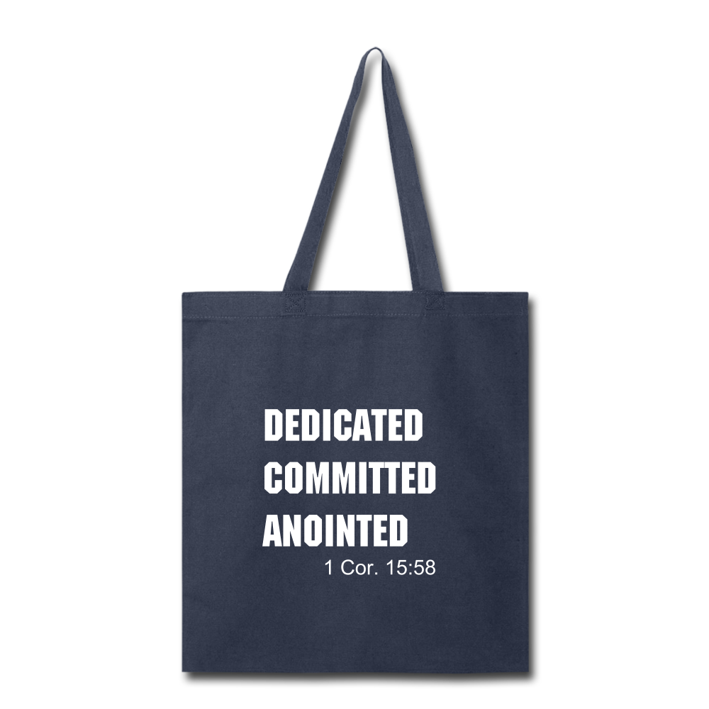 Dedicated Committed Anointed Tote Bag Elisheba M6:33