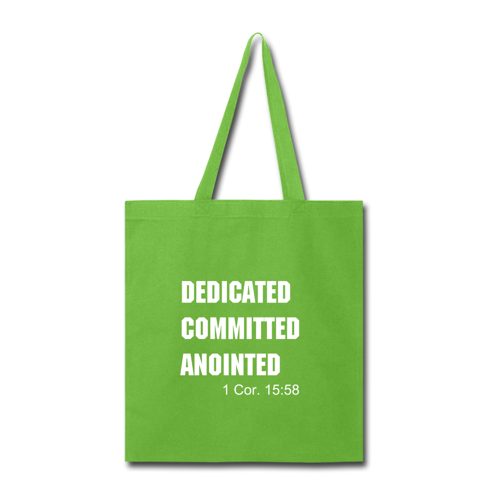 Dedicated Committed Anointed Tote Bag Elisheba M6:33