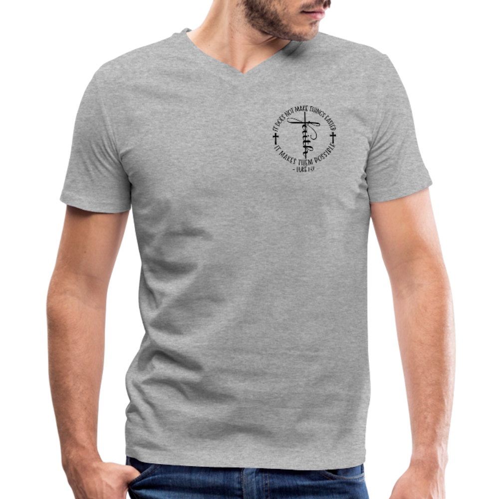 Faith Makes it Possible Men's V-Neck T-Shirt Elisheba M6:33