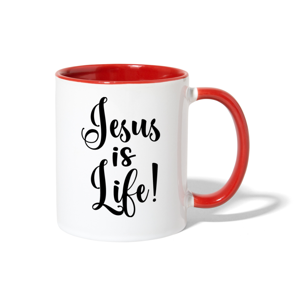 Jesus Is Life Contrast Coffee Mug Elisheba M6:33