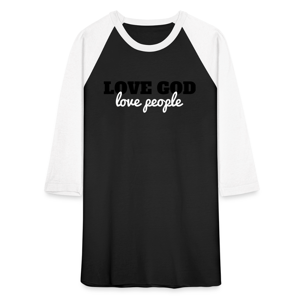 Love God Love People Baseball T-Shirt Elisheba M6:33