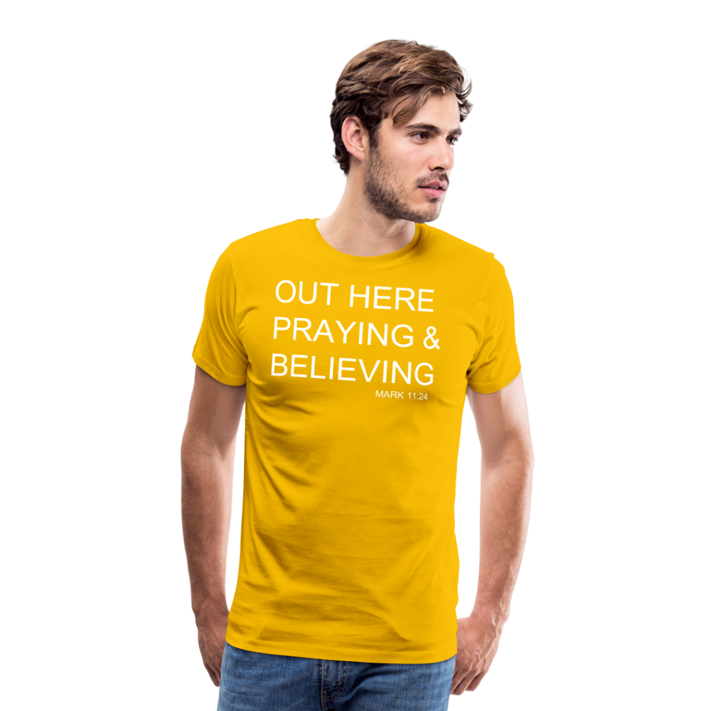 Praying & Believing Men's Premium T-Shirt - sun yellow