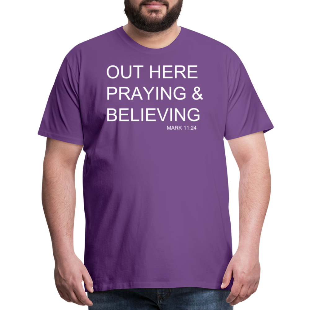 Praying & Believing Men's Premium T-Shirt - purple