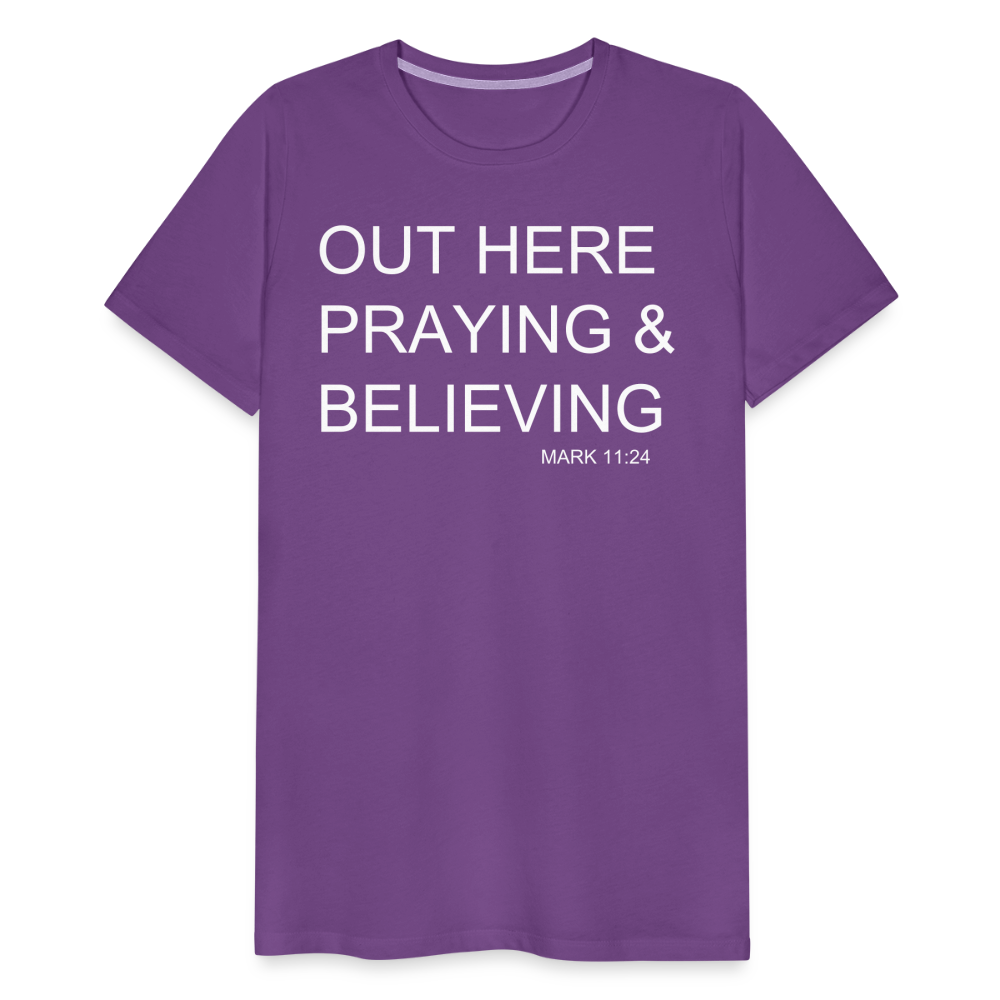 Praying & Believing Men's Premium T-Shirt - purple