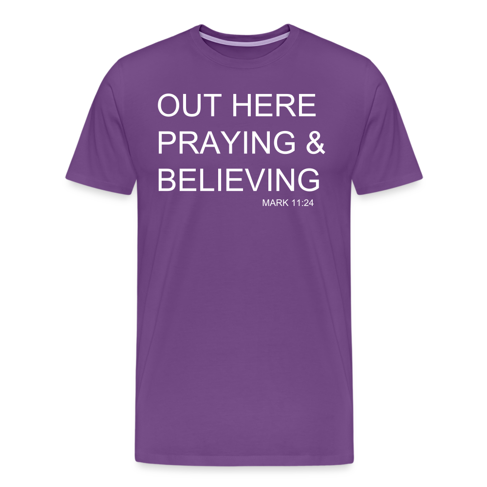 Praying & Believing Men's Premium T-Shirt - purple