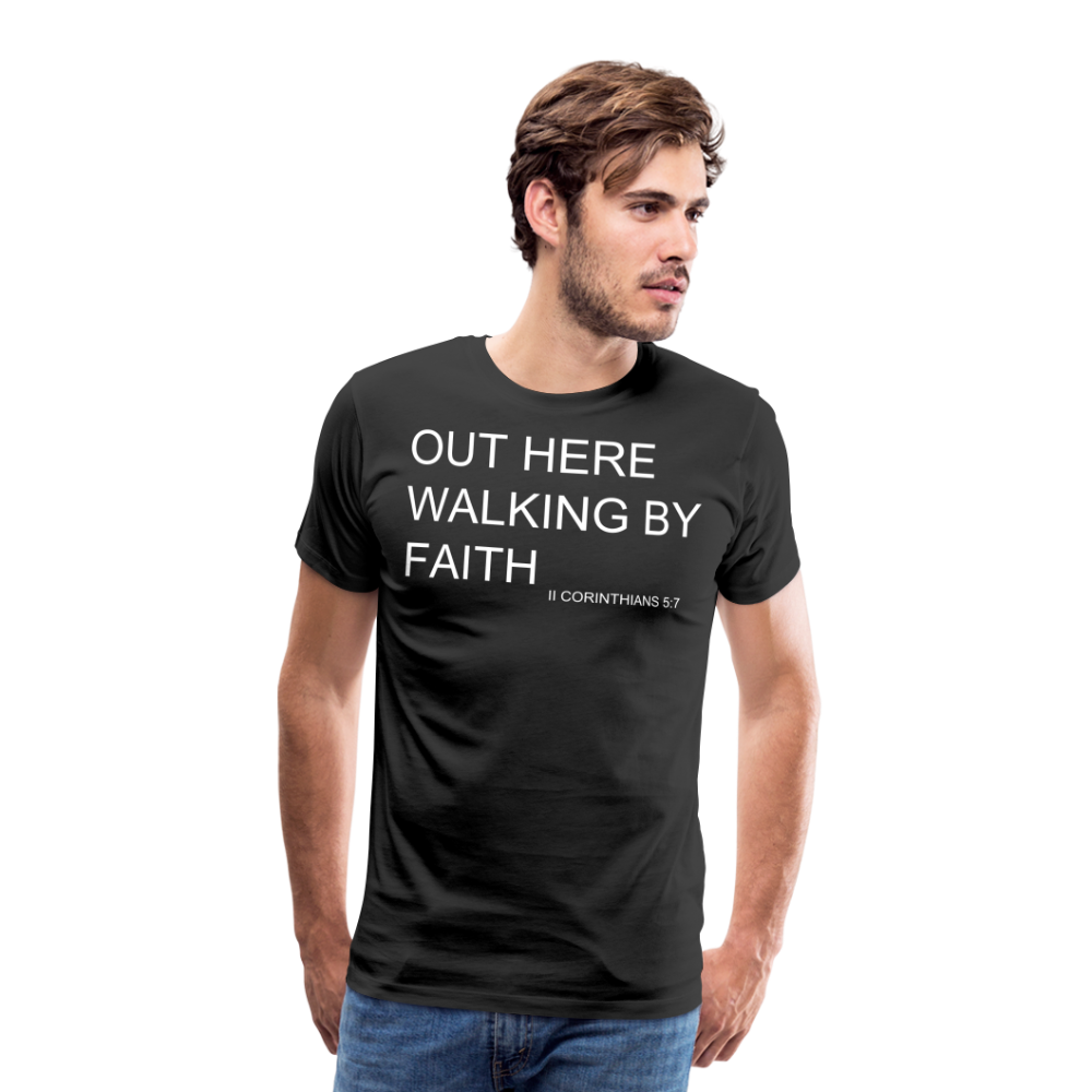 Walking by Faith Men's Premium T-Shirt - black