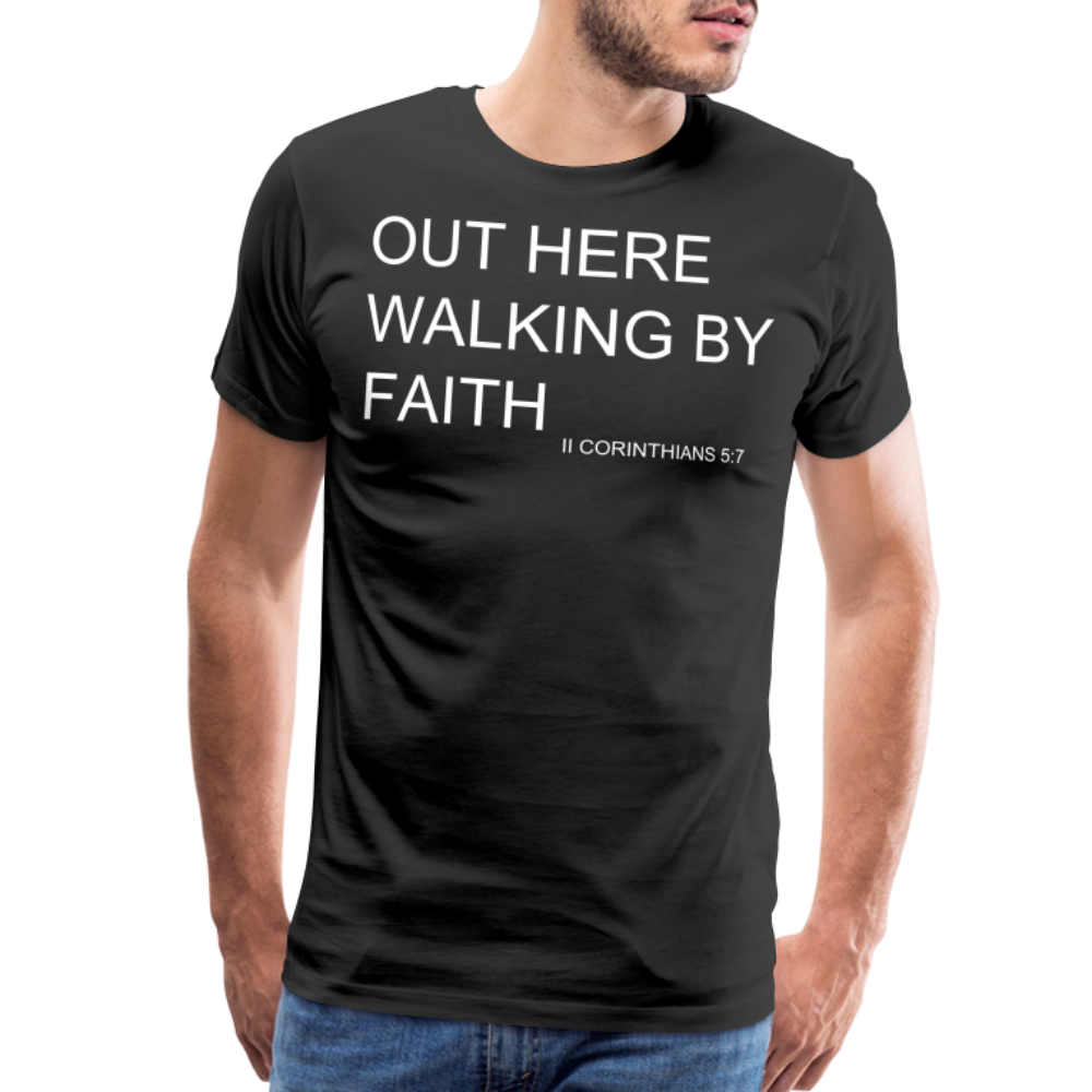 Walking by Faith Men's Premium T-Shirt - black