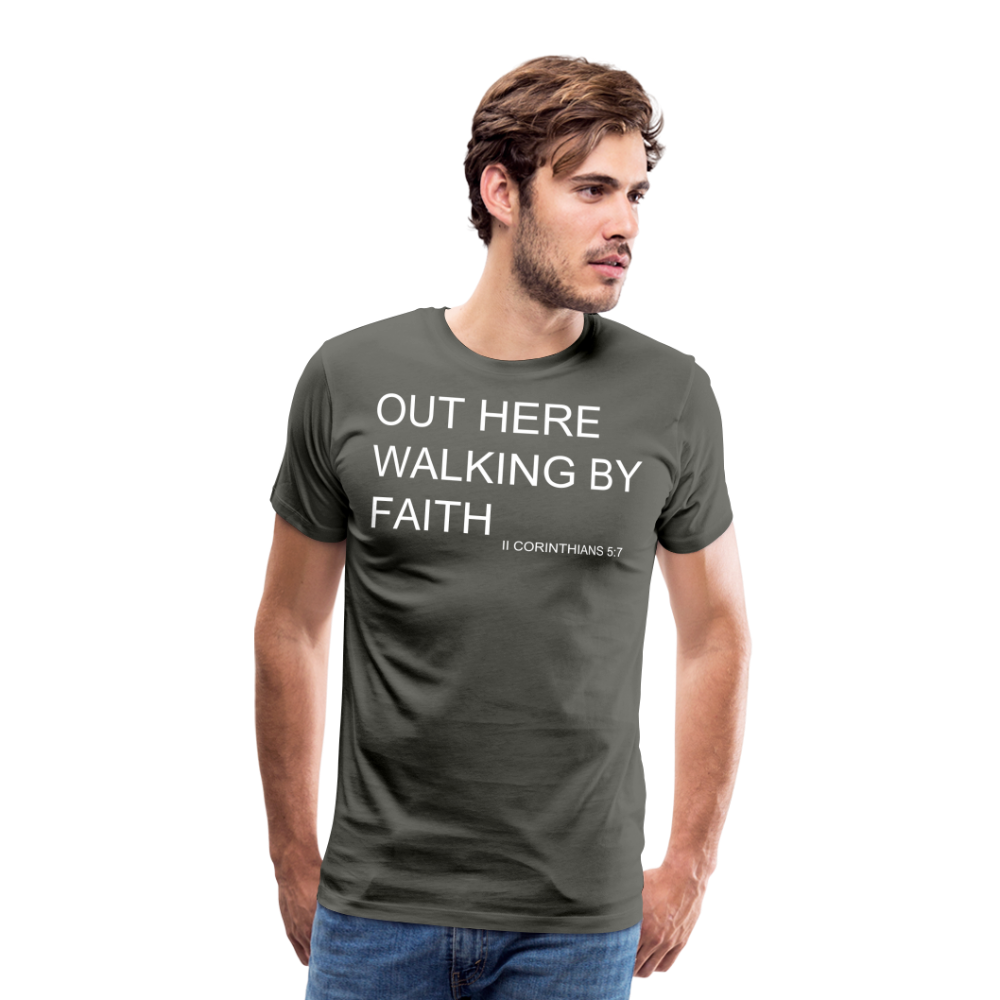 Walking by Faith Men's Premium T-Shirt - asphalt gray
