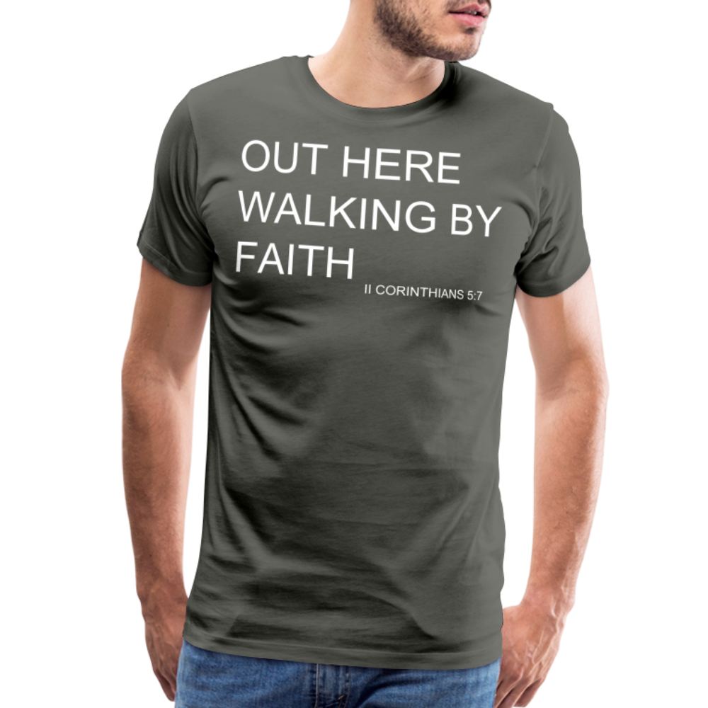 Walking by Faith Men's Premium T-Shirt - asphalt gray