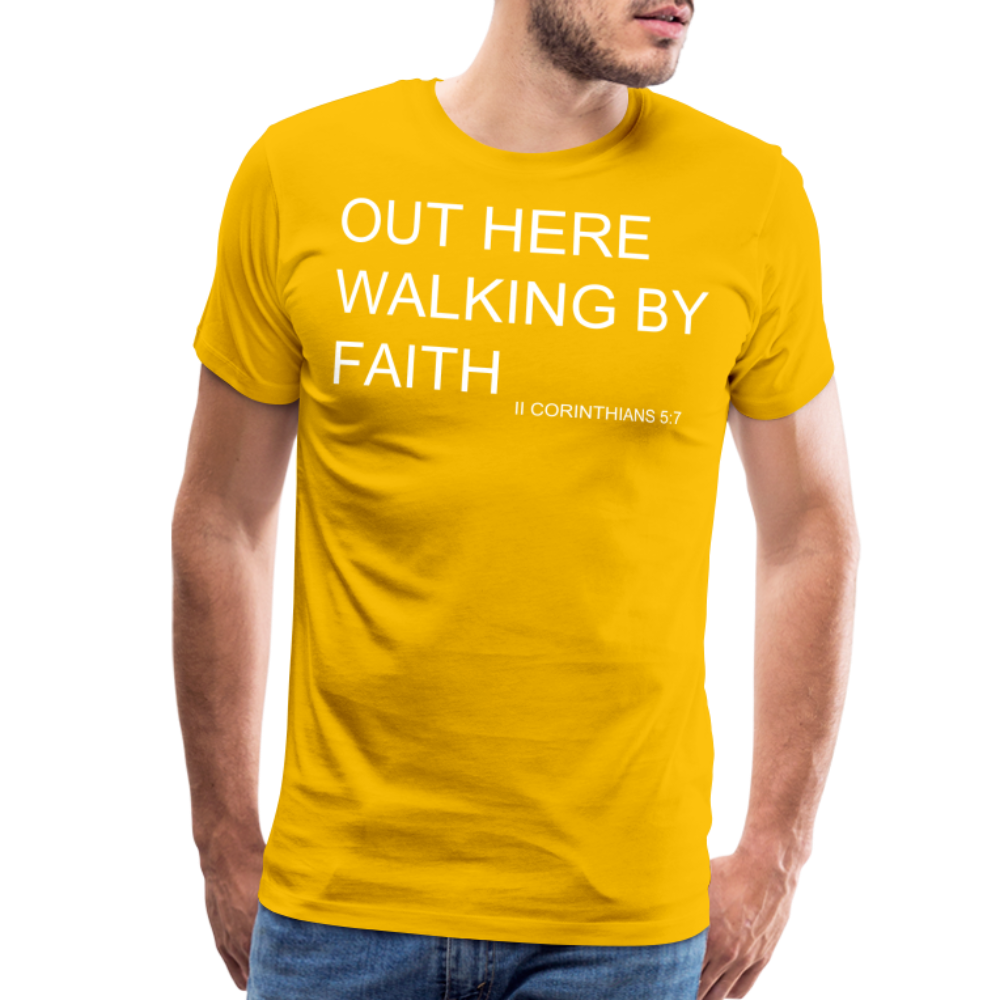 Walking by Faith Men's Premium T-Shirt - sun yellow