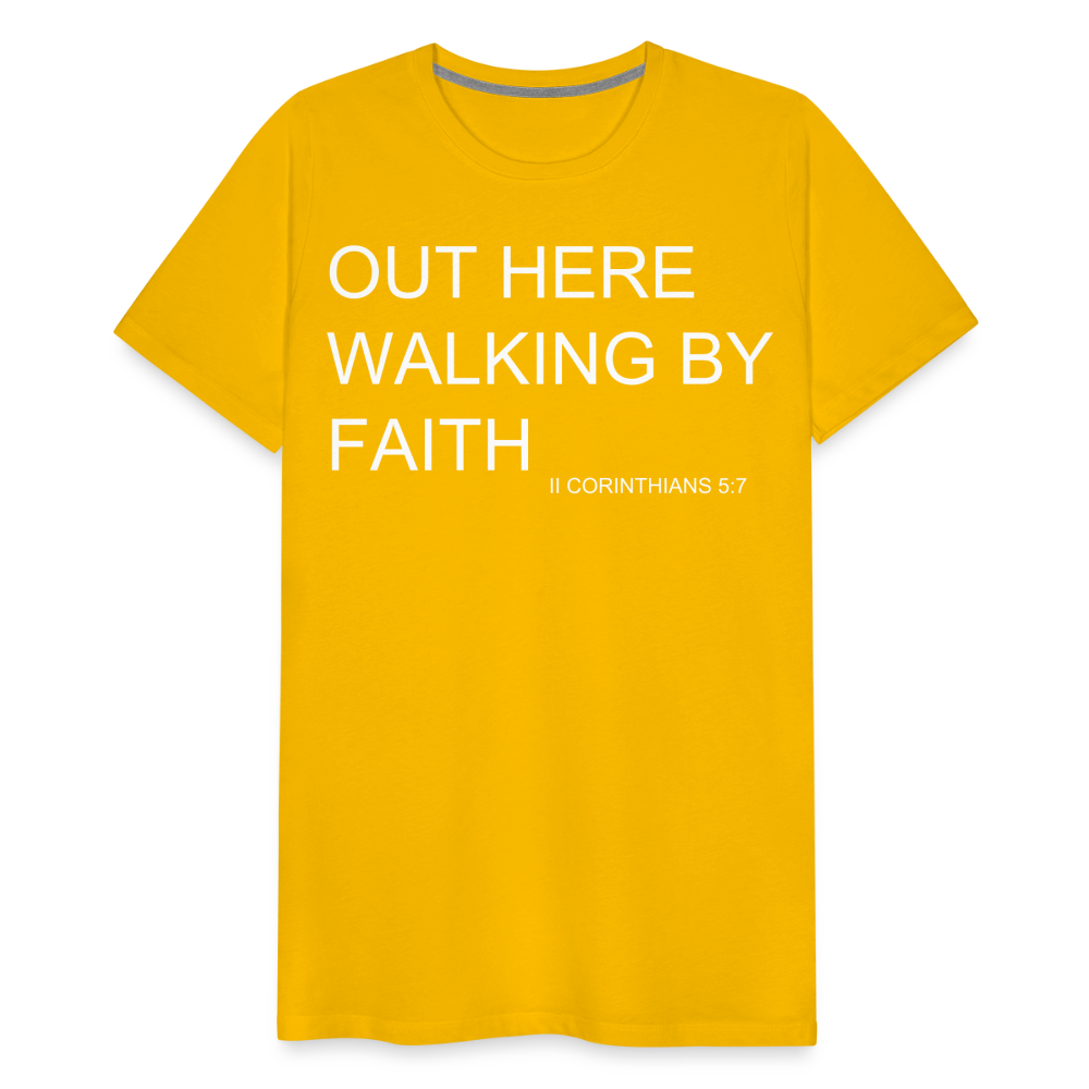 Walking by Faith Men's Premium T-Shirt - sun yellow