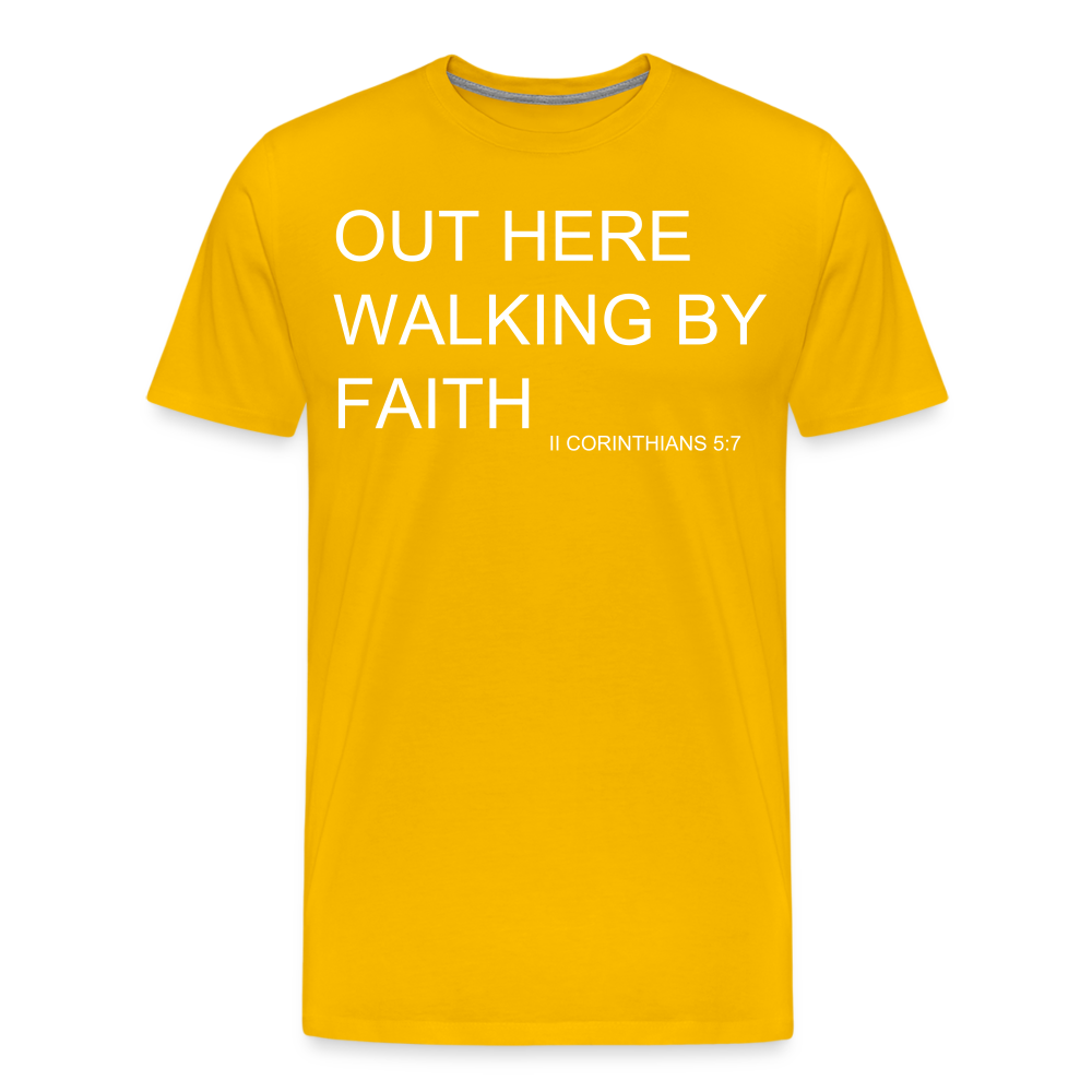 Walking by Faith Men's Premium T-Shirt - sun yellow