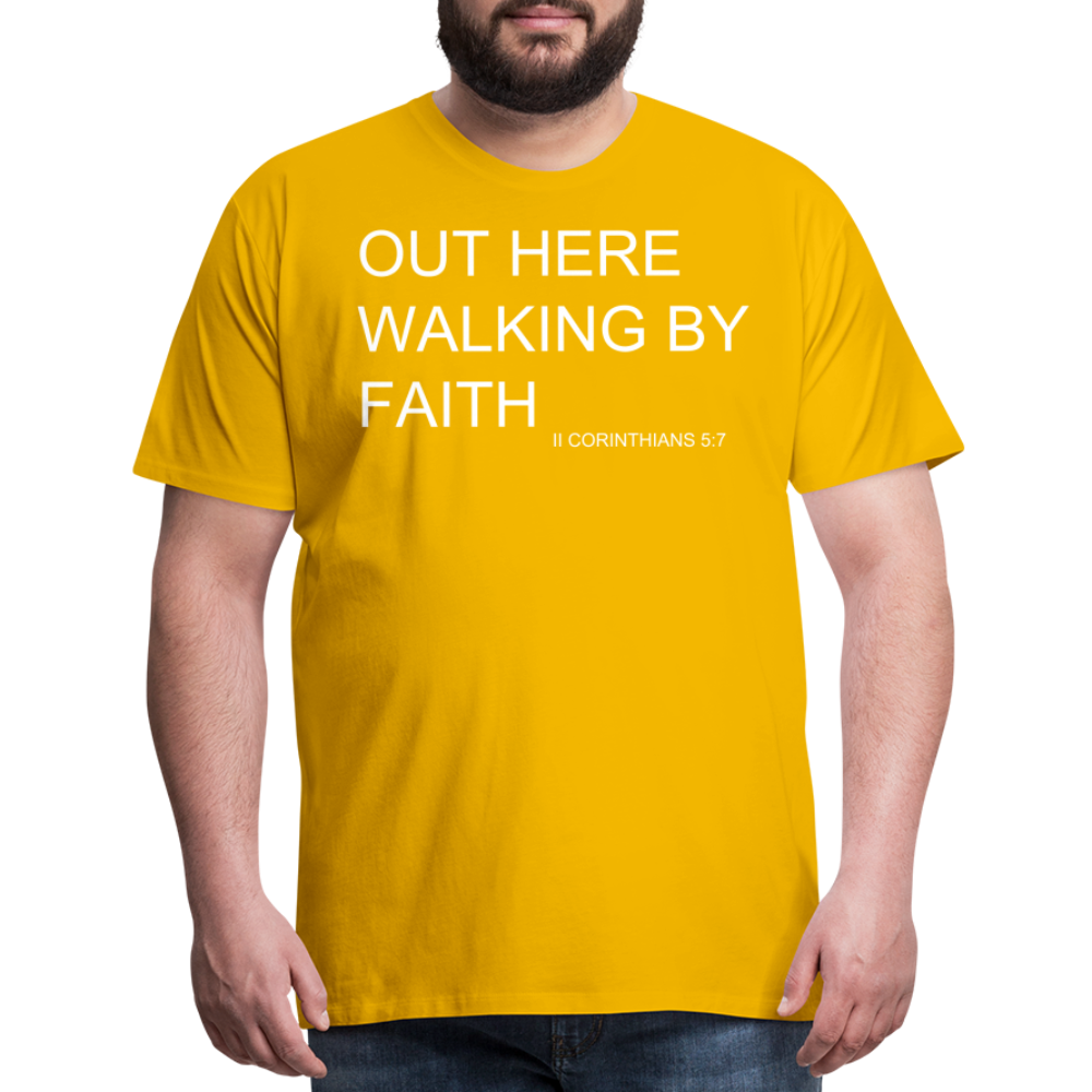 Walking by Faith Men's Premium T-Shirt - sun yellow