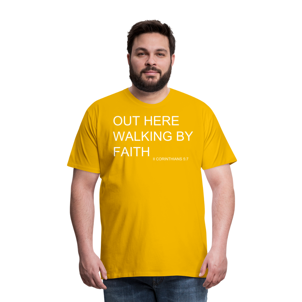 Walking by Faith Men's Premium T-Shirt - sun yellow
