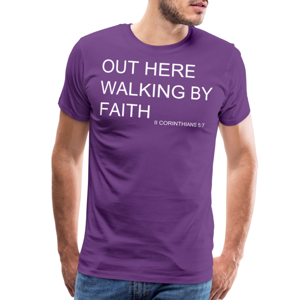 Walking by Faith Men's Premium T-Shirt - purple