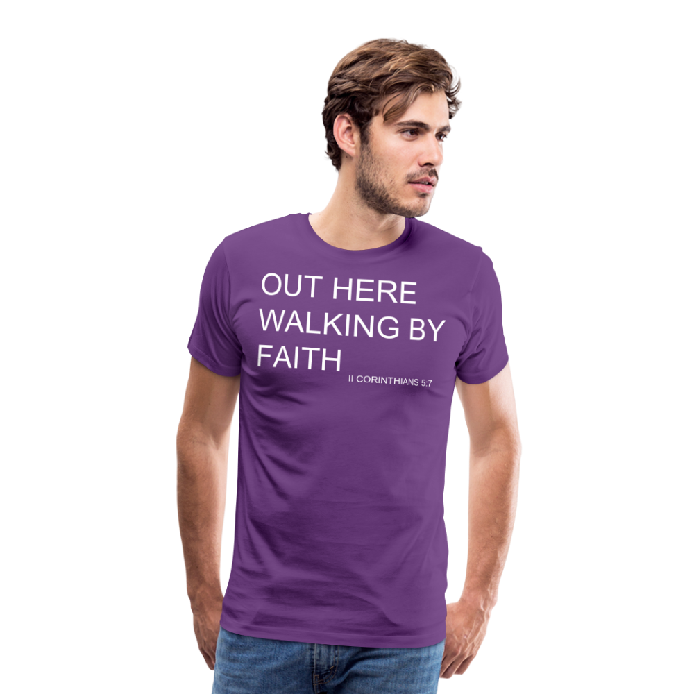 Walking by Faith Men's Premium T-Shirt - purple