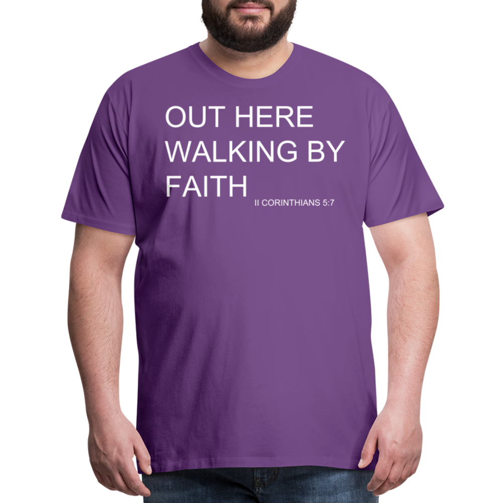 Walking by Faith Men's Premium T-Shirt - purple