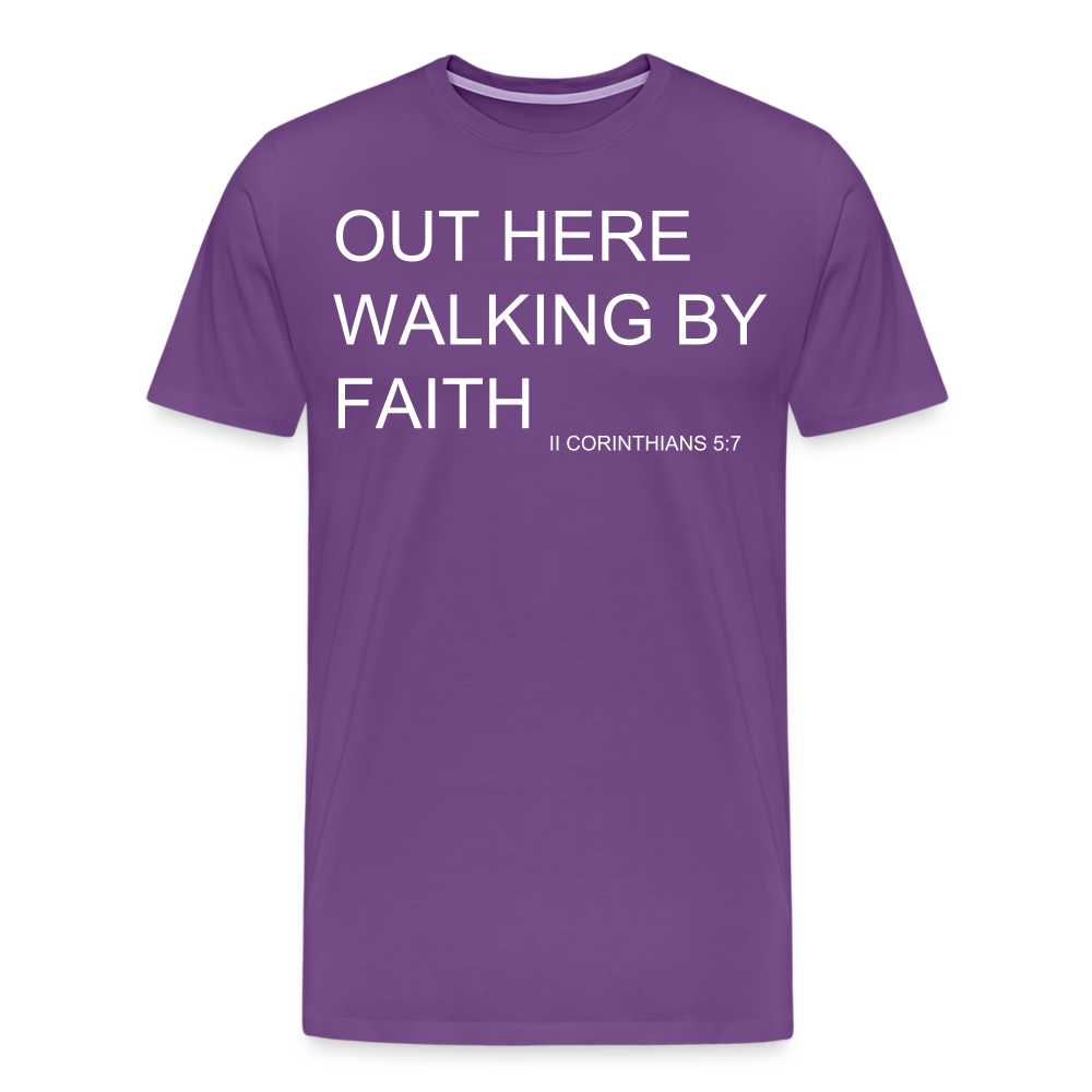 Walking by Faith Men's Premium T-Shirt - purple