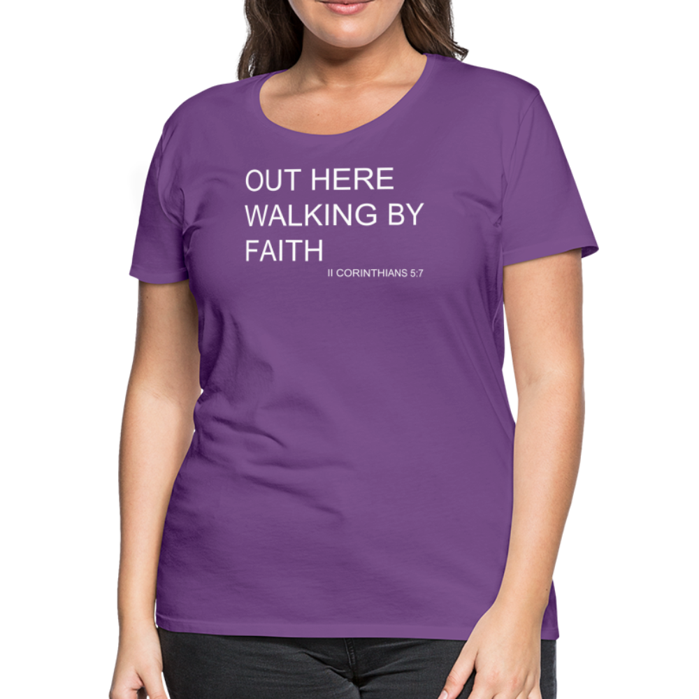 Walking by Faith Women’s Premium T-Shirt - purple