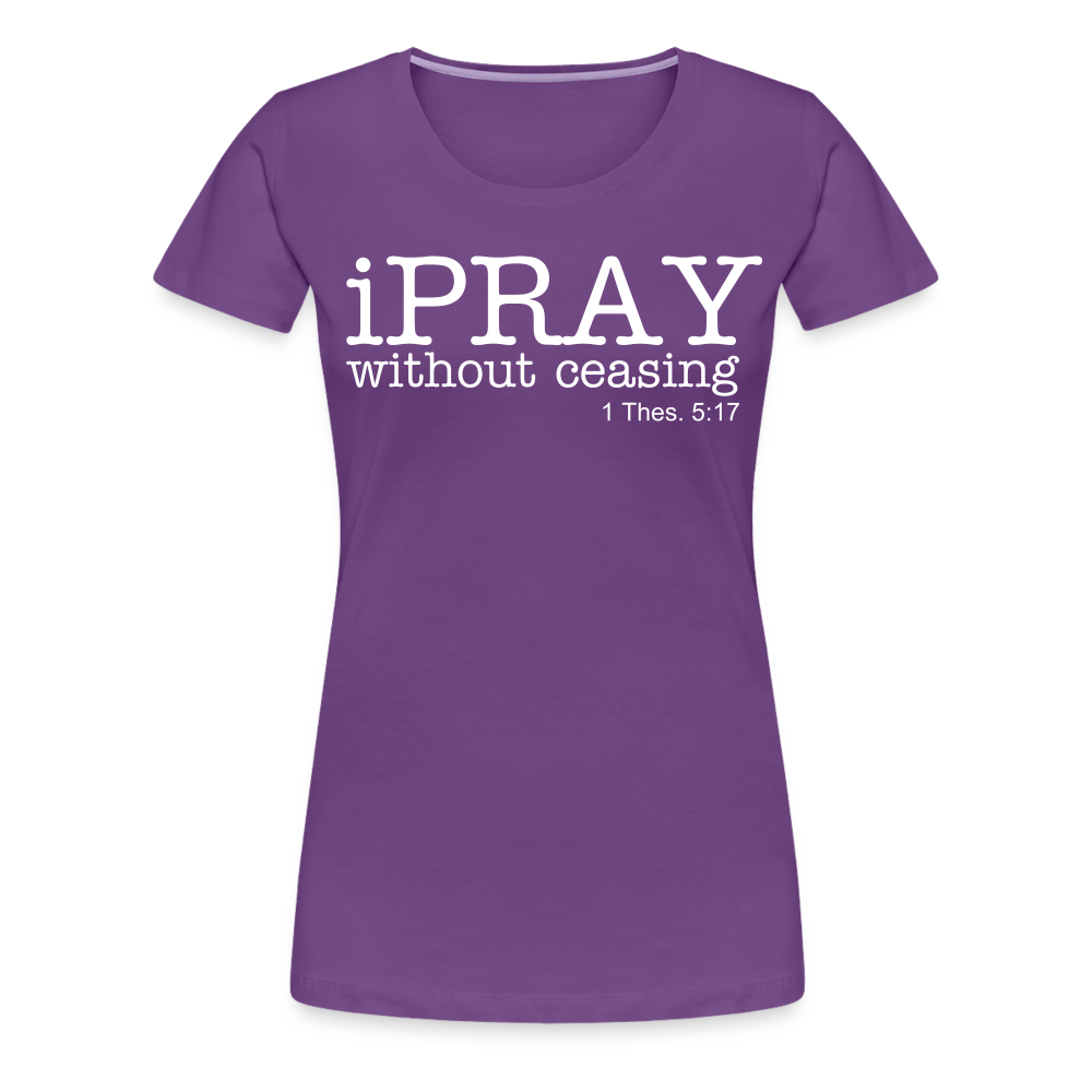 iPray Women’s Premium T-Shirt - purple
