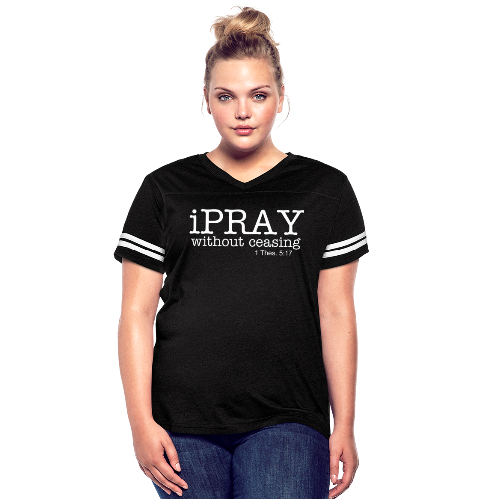 iPray Women’s Vintage Sport T-Shirt - black/white