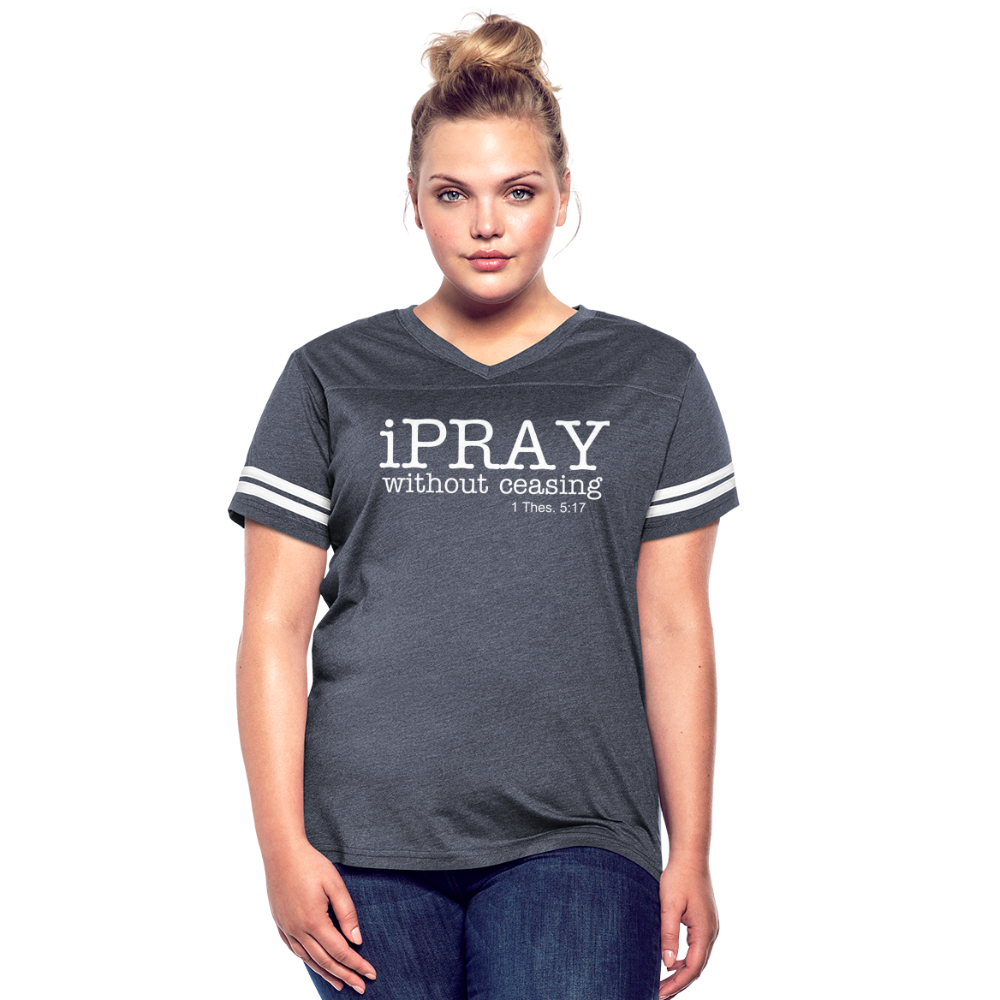 iPray Women’s Vintage Sport T-Shirt - vintage navy/white