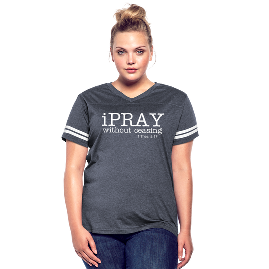 iPray Women’s Vintage Sport T-Shirt - vintage navy/white