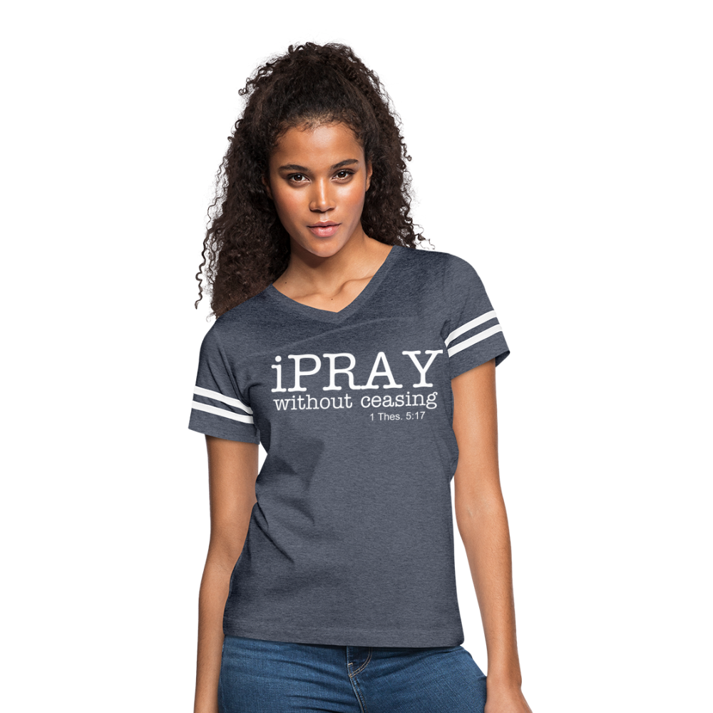 iPray Women’s Vintage Sport T-Shirt - vintage navy/white
