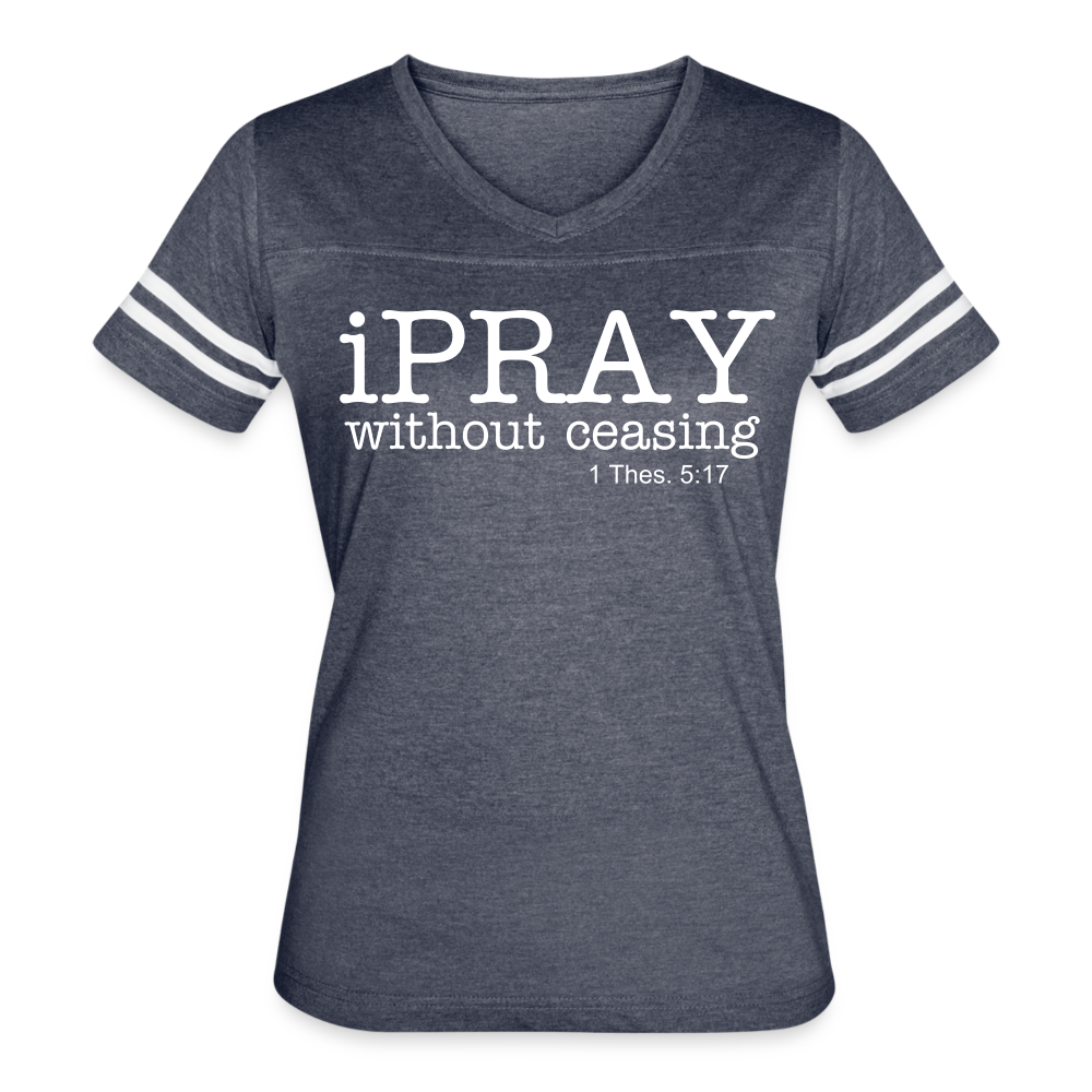 iPray Women’s Vintage Sport T-Shirt - vintage navy/white