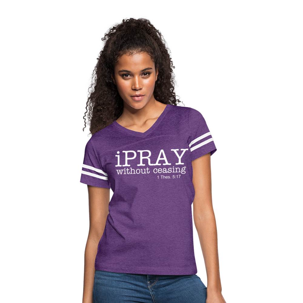 iPray Women’s Vintage Sport T-Shirt - vintage purple/white