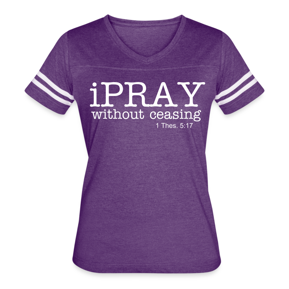 iPray Women’s Vintage Sport T-Shirt - vintage purple/white