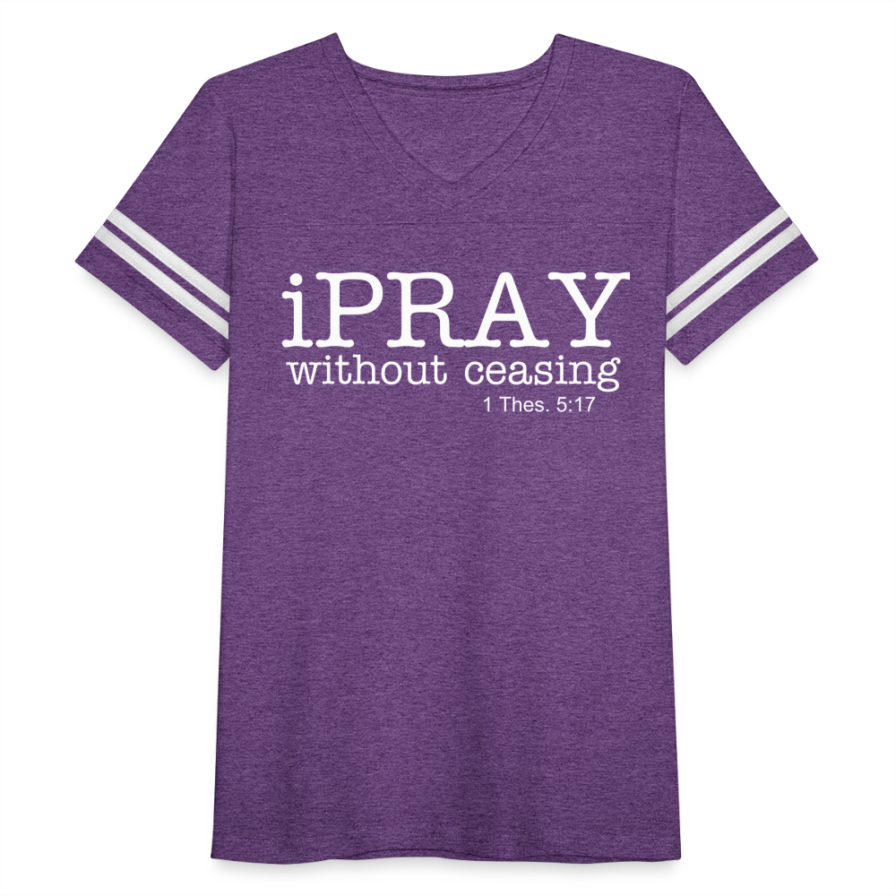 iPray Women’s Vintage Sport T-Shirt - vintage purple/white