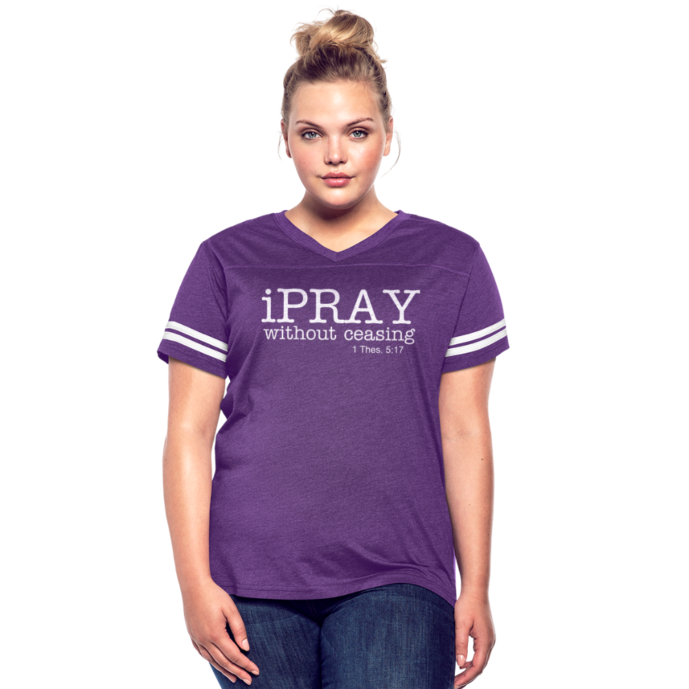 iPray Women’s Vintage Sport T-Shirt - vintage purple/white
