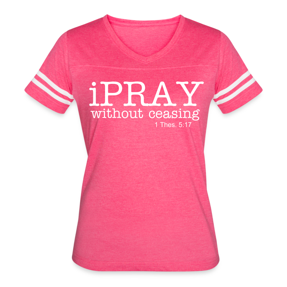 iPray Women’s Vintage Sport T-Shirt - vintage pink/white