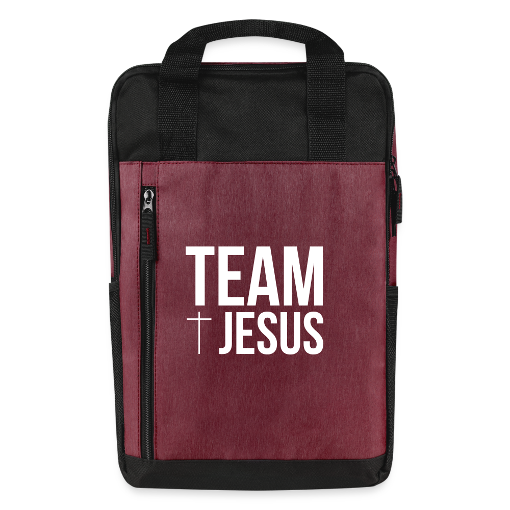 Team Jesus Laptop Backpack - heather burgundy/black