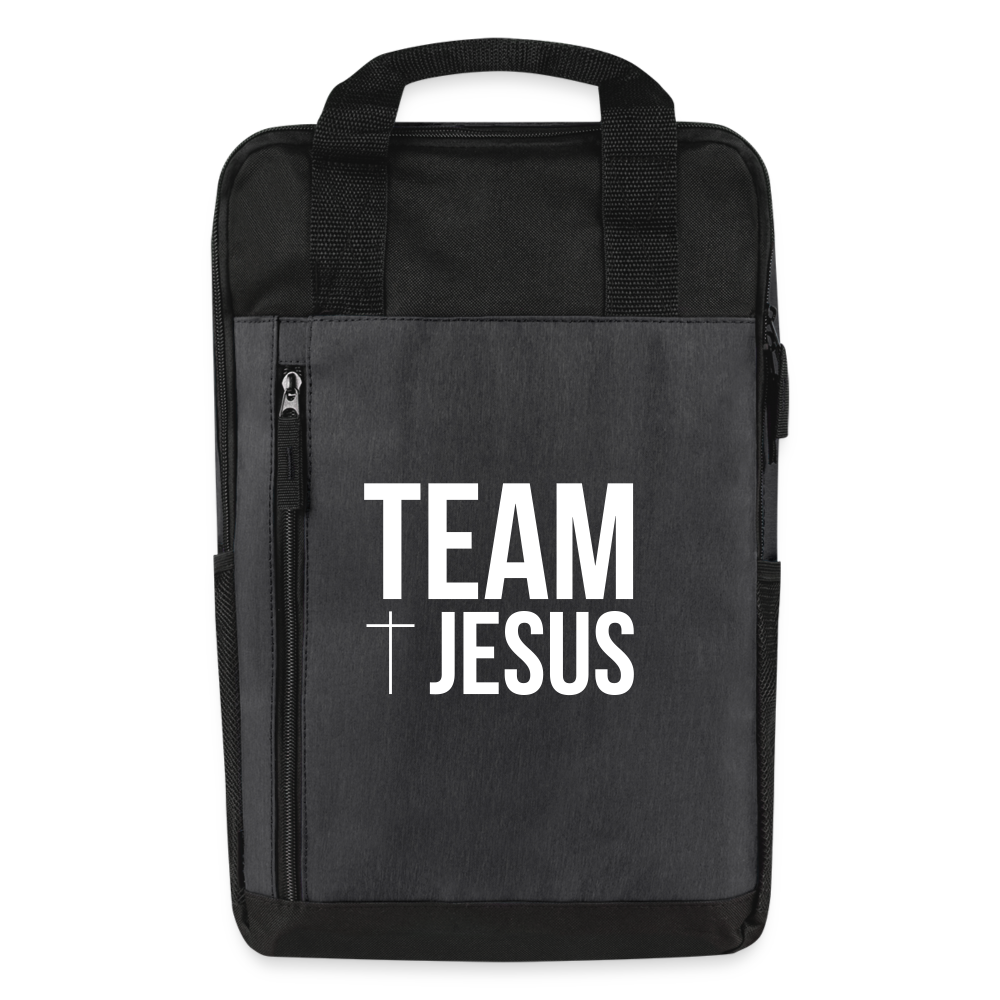 Team Jesus Laptop Backpack - heather dark gray/black