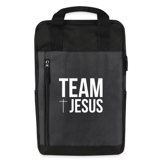 Team Jesus Laptop Backpack - heather dark gray/black