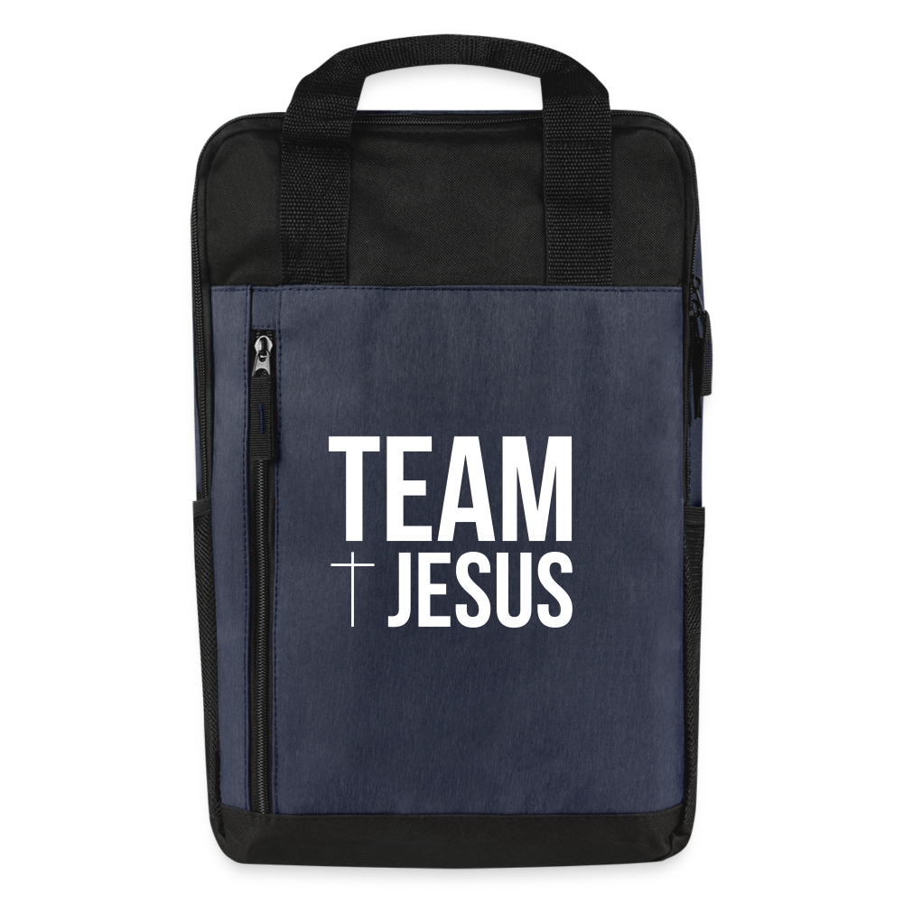 Team Jesus Laptop Backpack - heather navy/black