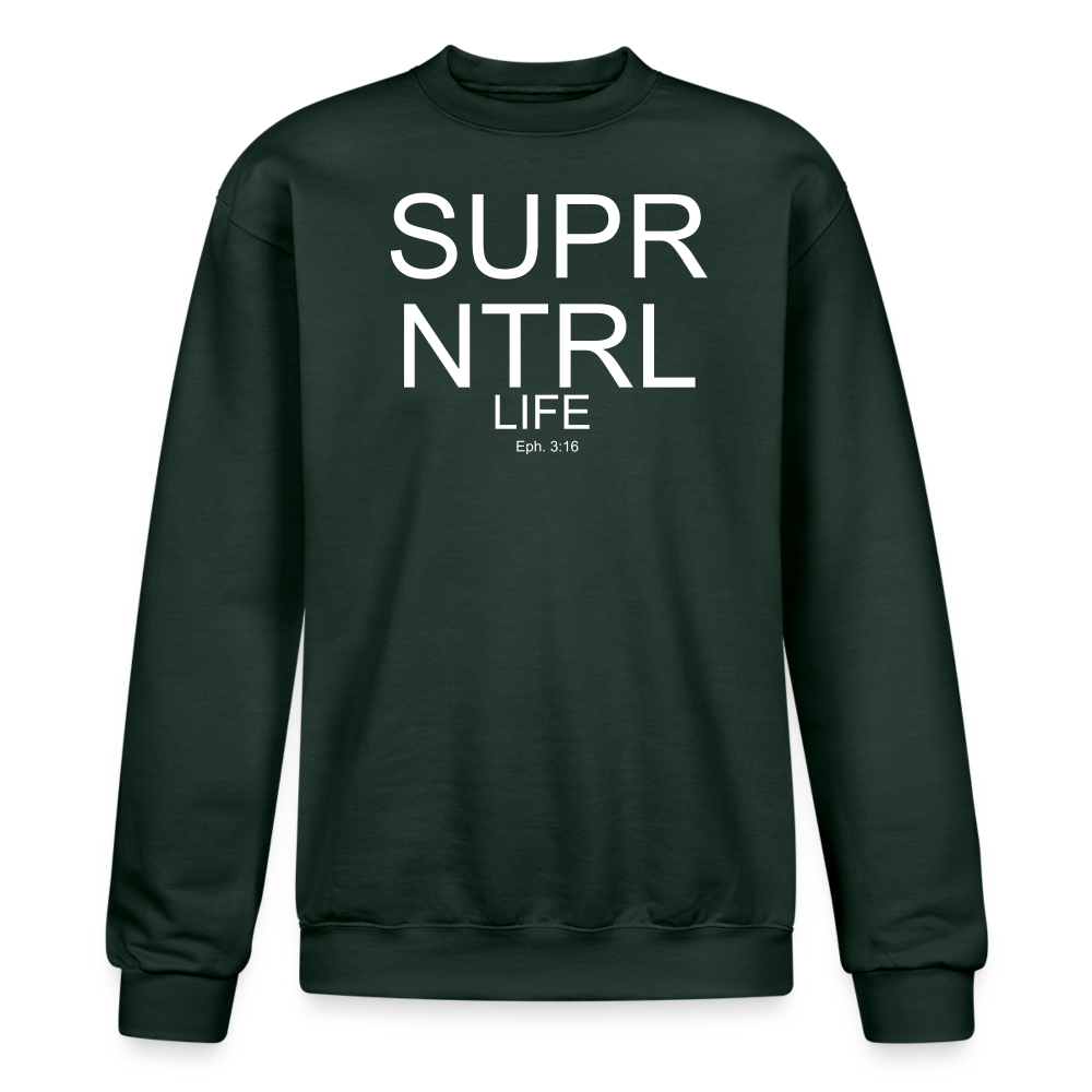 Super Natural LifeChampion Unisex Powerblend Sweatshirt - Dark Green