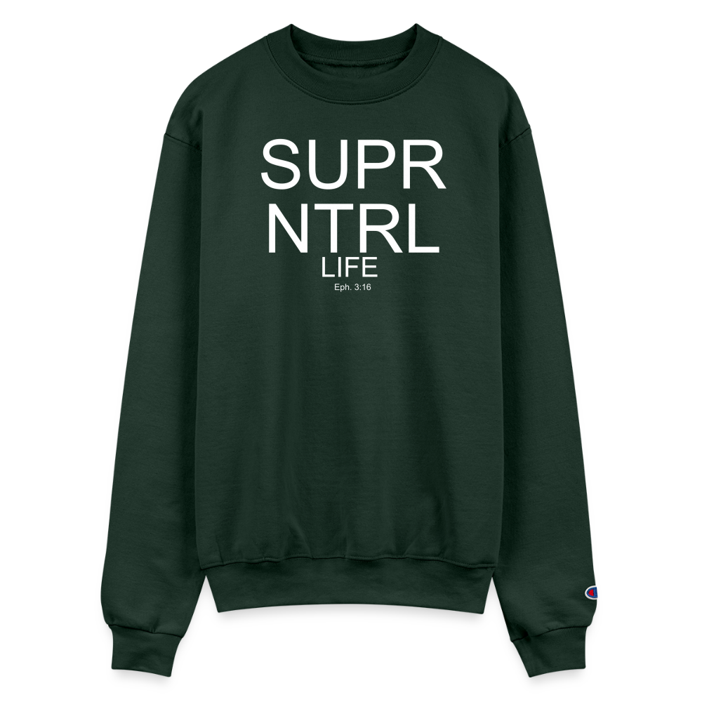 Super Natural LifeChampion Unisex Powerblend Sweatshirt - Dark Green