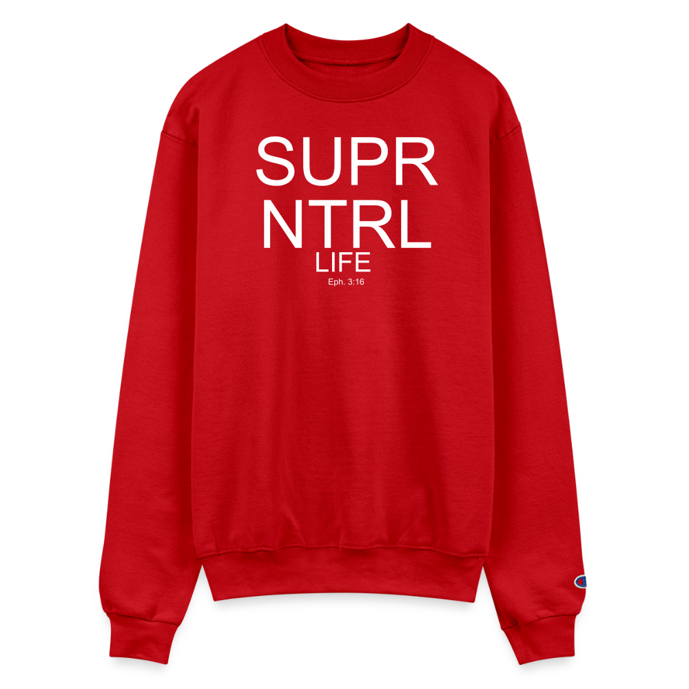 Super Natural LifeChampion Unisex Powerblend Sweatshirt - Scarlet