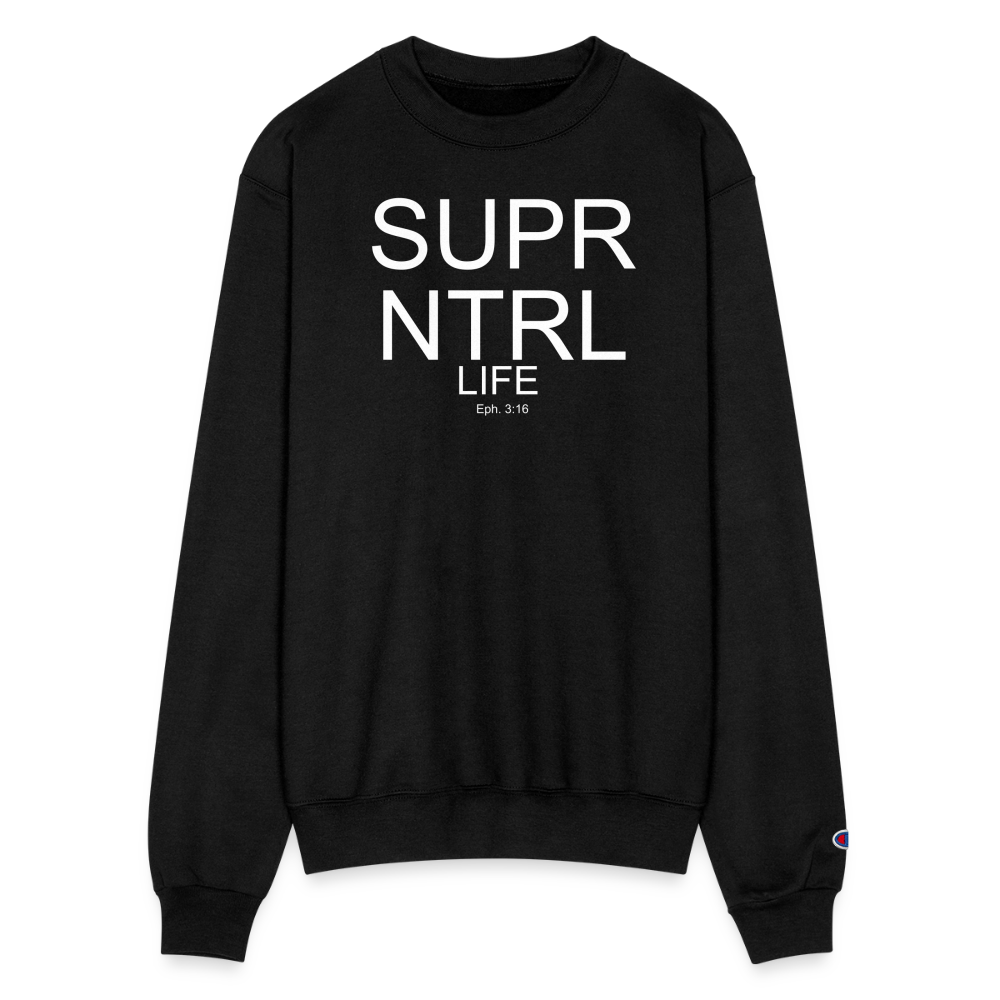 Super Natural LifeChampion Unisex Powerblend Sweatshirt - black
