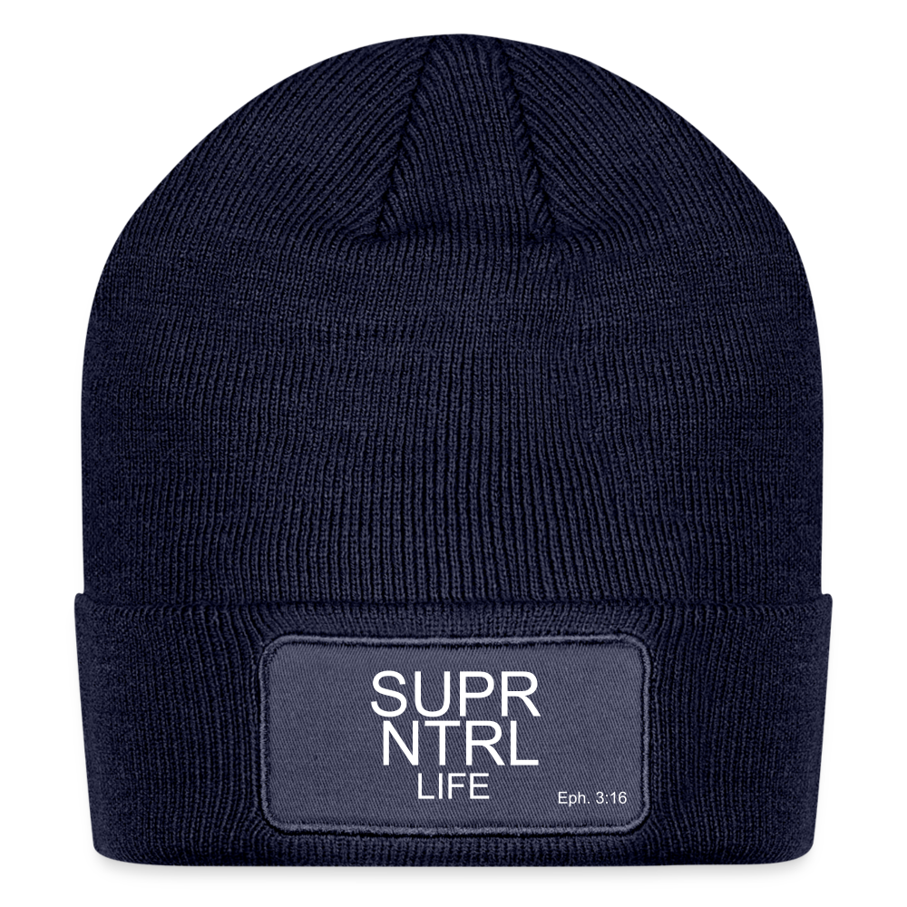 Super Natural Life Patch Beanie - navy
