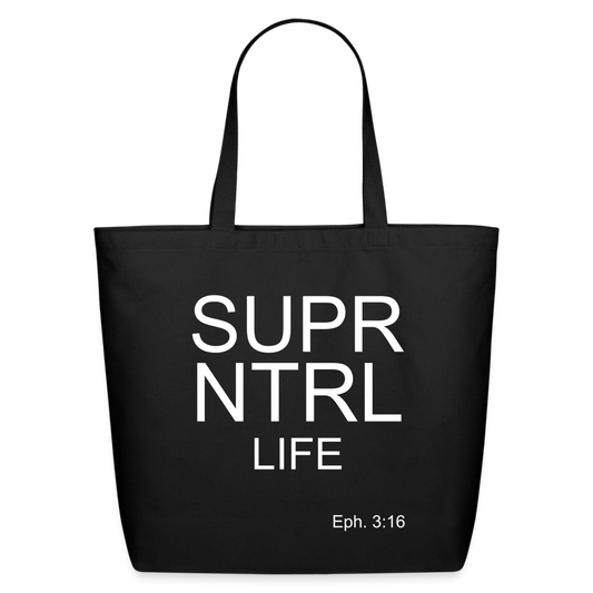 Super Natural Life Eco-Friendly Cotton Tote - black