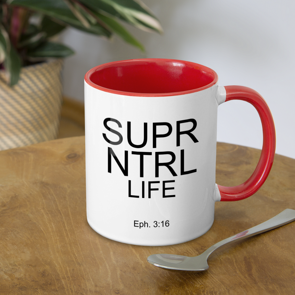 Super Natural Life Contrast Coffee Mug - white/red