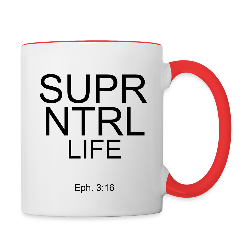 Super Natural Life Contrast Coffee Mug - white/red