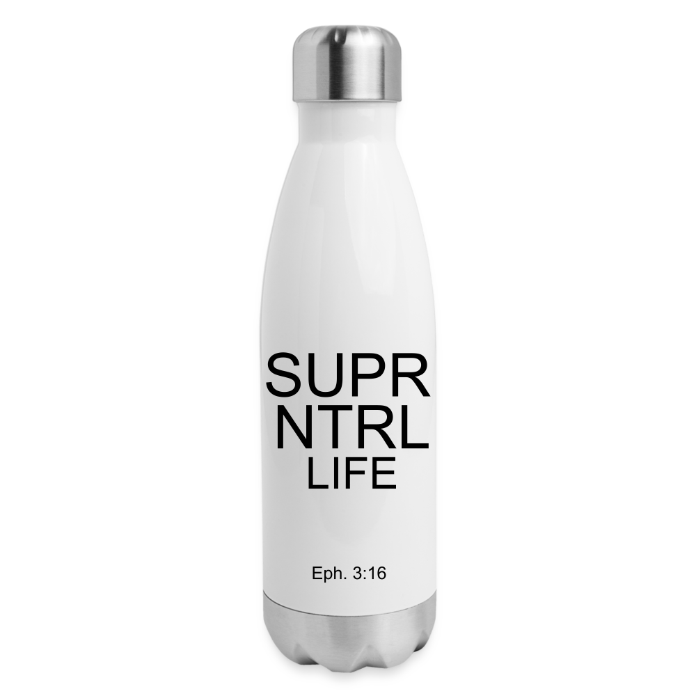 Super Natural Life Insulated Stainless Steel Water Bottle - white