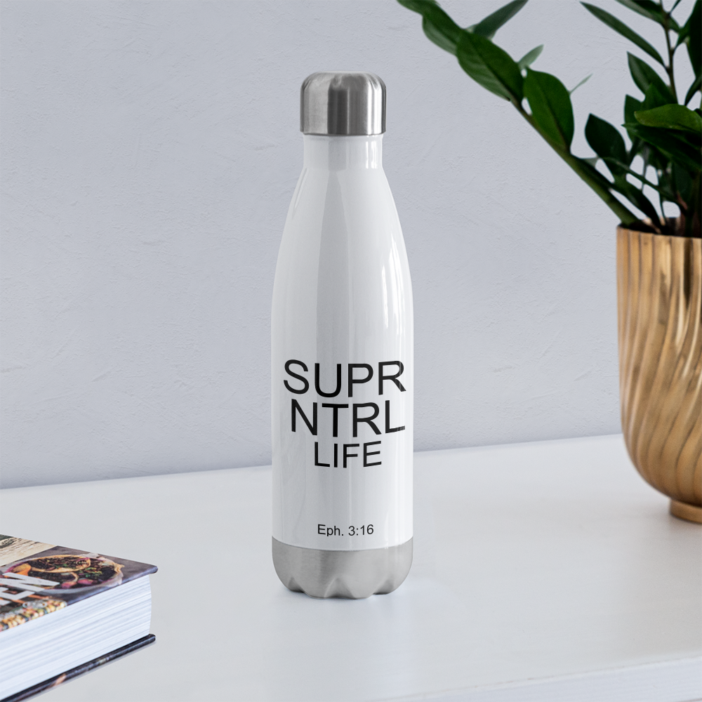 Super Natural Life Insulated Stainless Steel Water Bottle - white