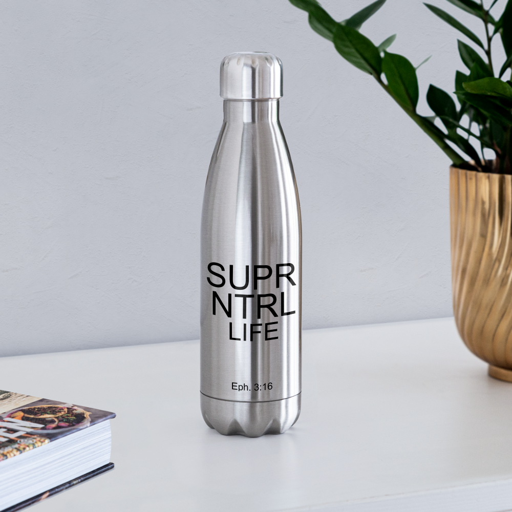 Super Natural Life Insulated Stainless Steel Water Bottle - silver